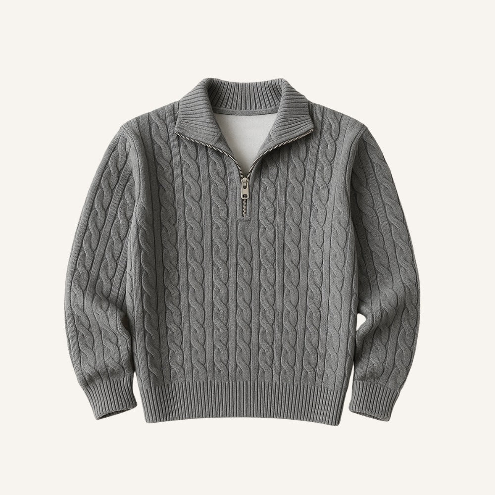 Sweater Fontaine Men’s Knit High Collar Half-Zip