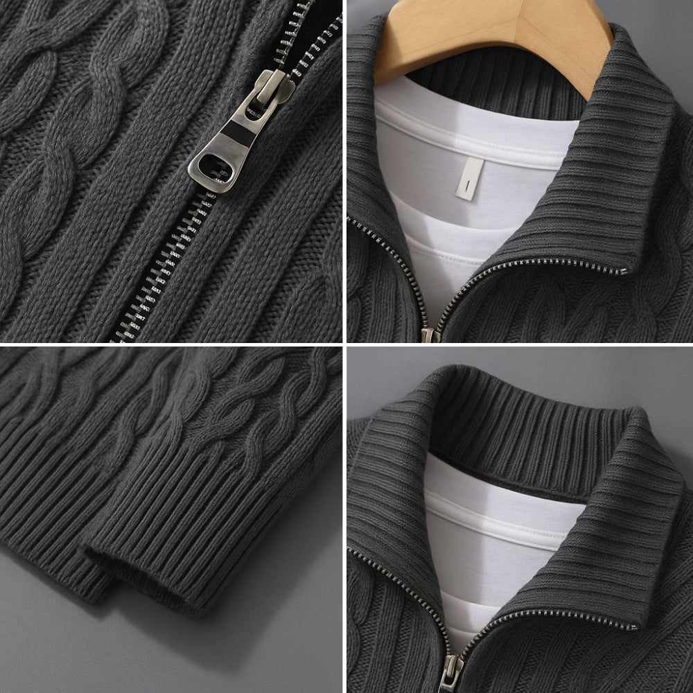 Sweater Fontaine Men’s Knit High Collar Half-Zip