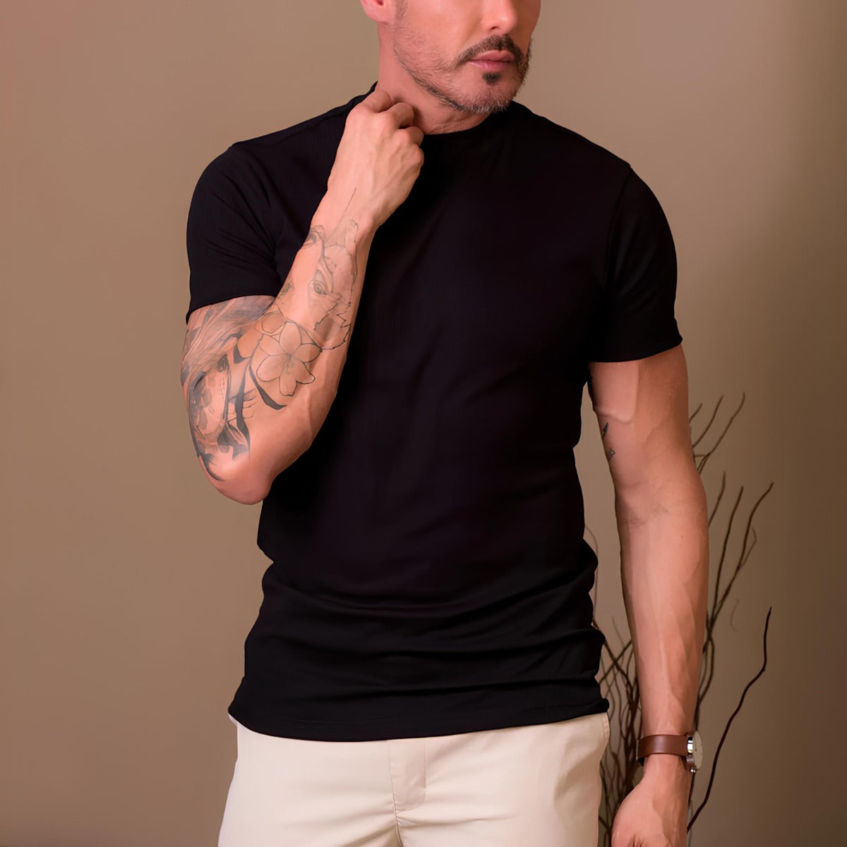 T-shirt Clarence Men’s Ribbed High Collar